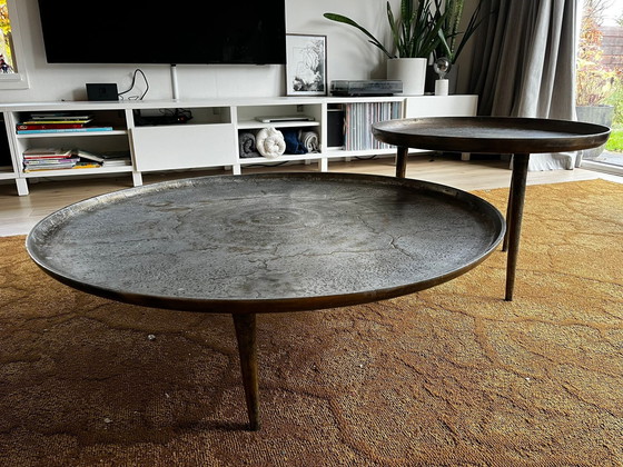 Image 1 of 2x Aluminum Coffee Table And Coffee Table