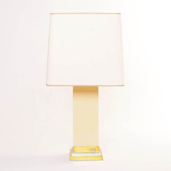 Image 1 of Coppia di lampade da tavolo vintage in ottone e metallo cromato di Jean Claude Mahey, 1970