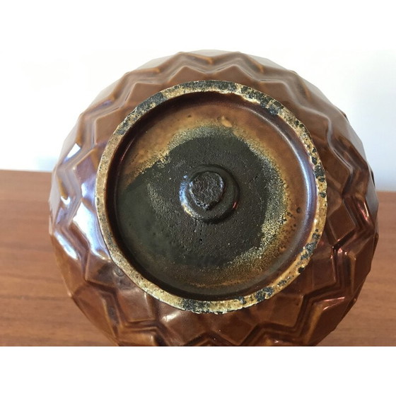 Image 1 of Vintage art deco enameled cast iron vase