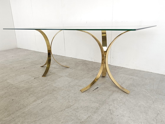 Image 1 of Tavolo da pranzo vintage in ottone, anni '70