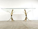Vintage brass dining table, 1970s