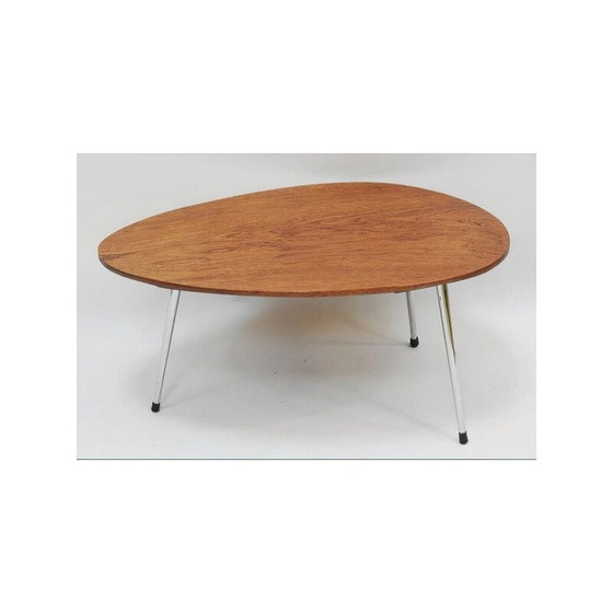 Image 1 of Vintage side table with chromed metal legs 1950s