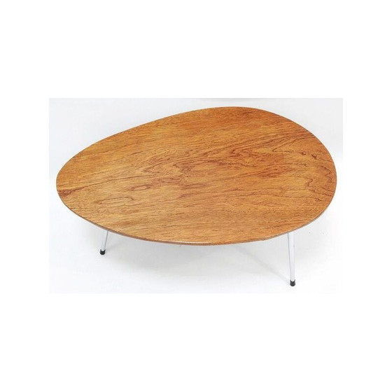 Image 1 of Vintage side table with chromed metal legs 1950s