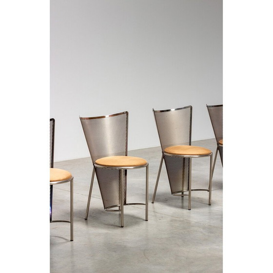 Image 1 of Set of 4 vintage Sevilla chairs by Frans Van Praet for Belgo Chrom, Belgium 1992