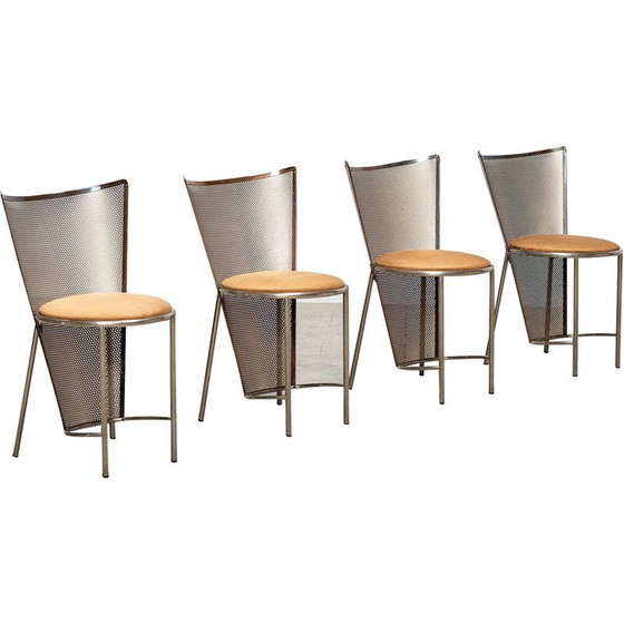 Image 1 of Set of 4 vintage Sevilla chairs by Frans Van Praet for Belgo Chrom, Belgium 1992