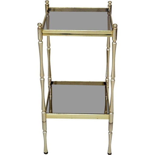 Estante de latón vintage de Hollywood Regency, Italia, 1970