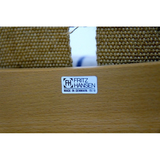 Image 1 of Vintage beechwood armchair by Hans Wegner for Fritz Hansen, 1980