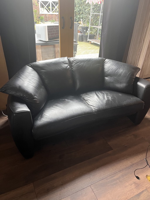 Leolux Vinja Leather Sofa Black