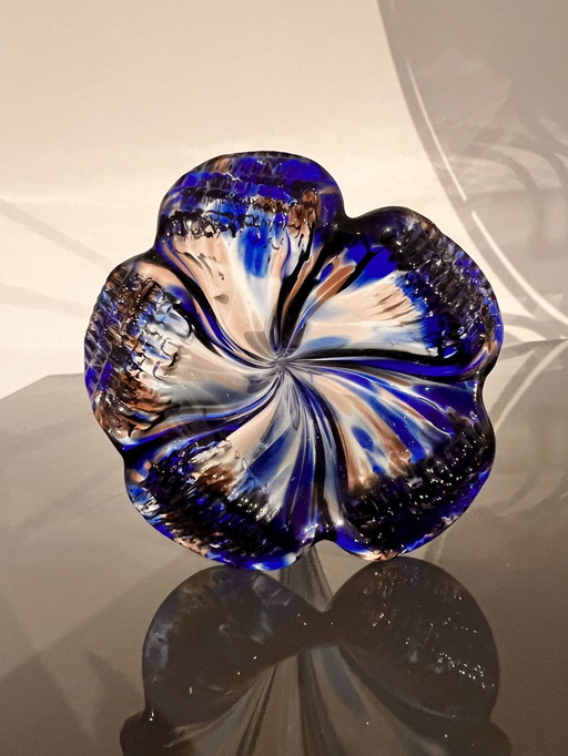 Glass art, Blue Flower