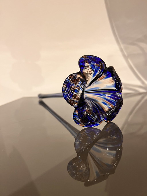 Glass art, Blue Flower