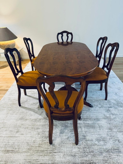 Classic Dining Table with 6 Chairs