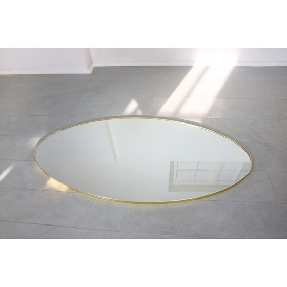 Image 1 of Vintage oval mirror with gold frame, 1970