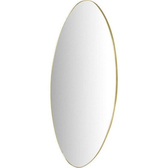 Image 1 of Vintage oval mirror with gold frame, 1970