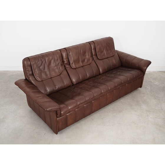 Image 1 of Vintage Swiss brown leather sofa by De Sede, 1970s