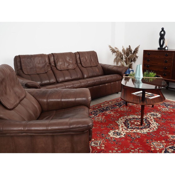 Image 1 of Vintage Swiss brown leather sofa by De Sede, 1970s