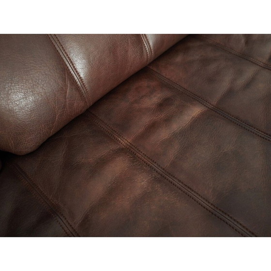 Image 1 of Vintage Swiss brown leather sofa by De Sede, 1970s