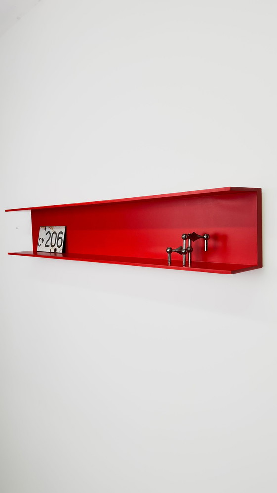 Image 1 of Red wall shelf by Walter Wirz for Wilhelm Renz