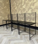 4x Cidue vintage chairs in chrome and leather Italy