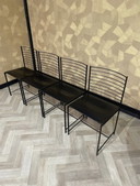 4x Cidue vintage chairs in chrome and leather Italy
