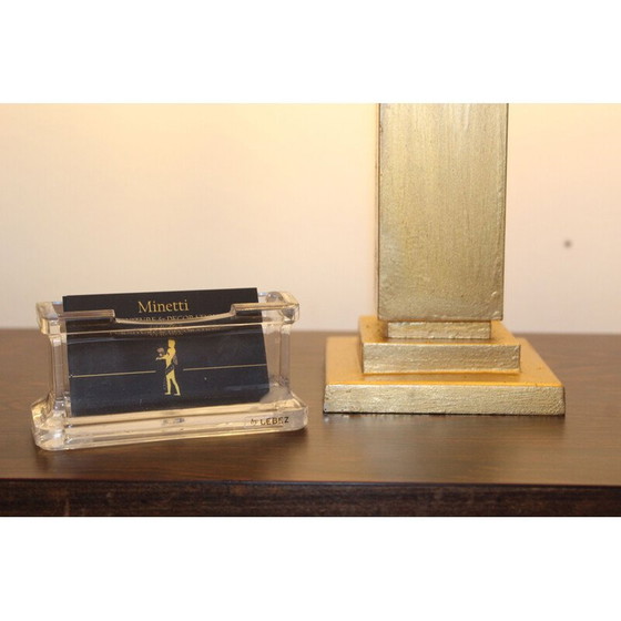 Image 1 of Lampada da tavolo vintage con oro fiorentino spazzolato a mano, Italia 1970