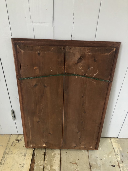 Mid - Century Mirror With Wooden Frame