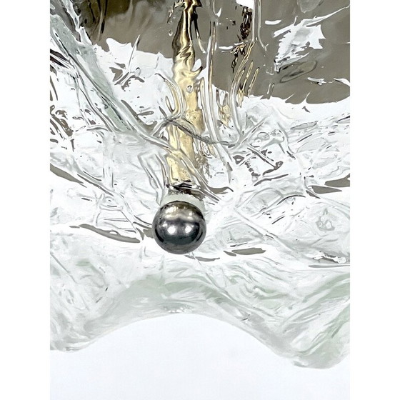 Image 1 of Lampada da soffitto vintage in vetro di Murano e ottone di La Murrina, Italia 1980