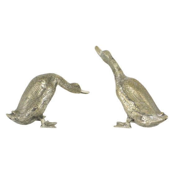 Image 1 of Ducks Geese Silvered Bronze France