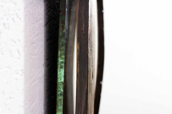 Image 1 of Miroir brutaliste en bois massif 1930