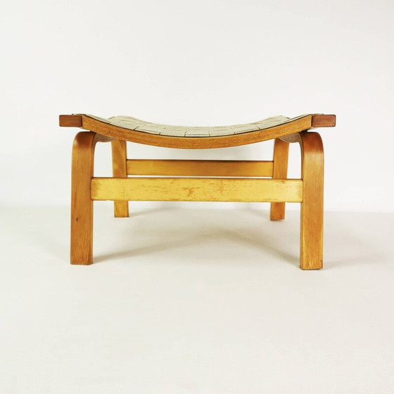 Image 1 of Vintage beech plywood footstool by Finn Ostergaard, Denmark 1970