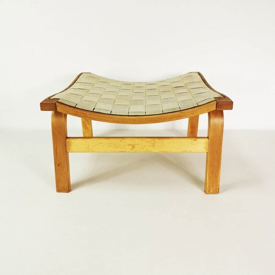 Image 1 of Vintage beech plywood footstool by Finn Ostergaard, Denmark 1970