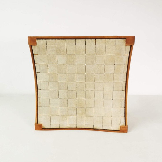 Image 1 of Vintage beech plywood footstool by Finn Ostergaard, Denmark 1970