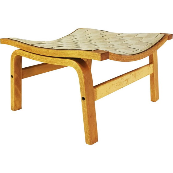 Image 1 of Vintage beech plywood footstool by Finn Ostergaard, Denmark 1970