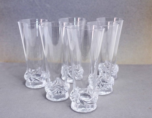 6x crystal glasses DAUM model Sorcy 1960