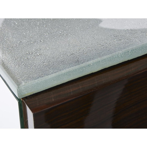 Image 1 of Vintage mirror and ebony veneer sideboard by Alberto Pinto, 1990