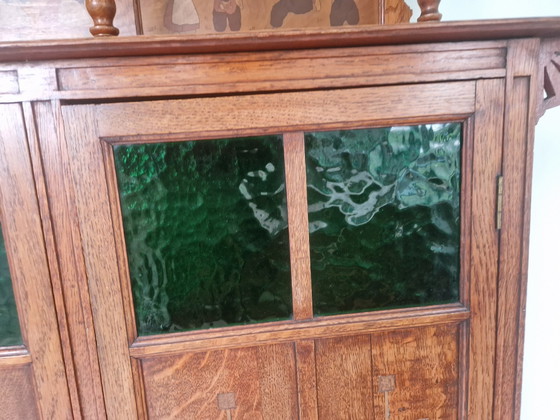 Image 1 of Arts & Crafts Buffet Cabinet With Dutch Scenery