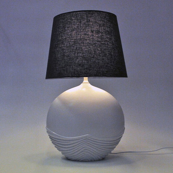 Image 1 of Vintage oval ceramic table lamp, Italy, 1980