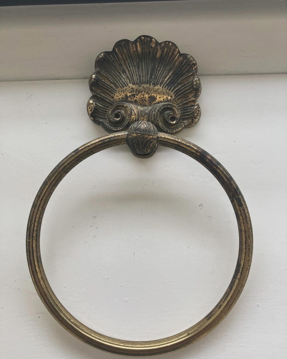 Image 1 of Classic brass towel ring