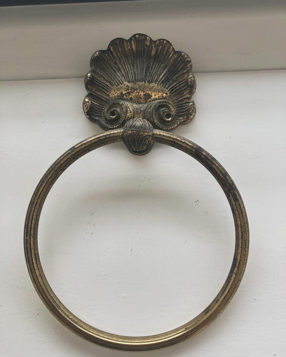 Image 1 of Classic brass towel ring