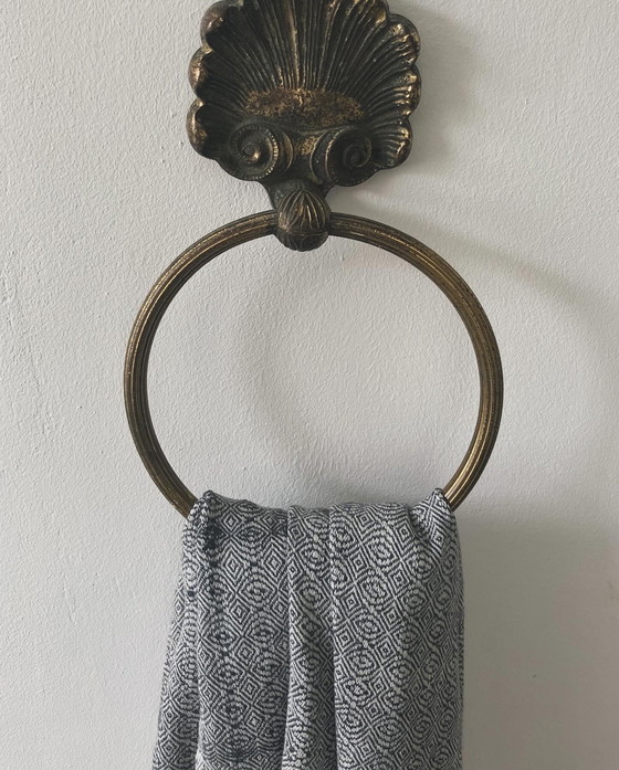 Image 1 of Classic brass towel ring