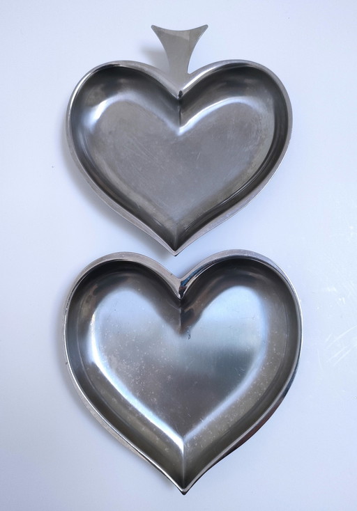 Four Empty Pocket Spade Heart Diamond Clover Stainless Steel 80s