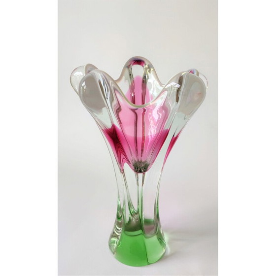 Image 1 of Vintage pink vase in metallurgic glass by J. Hospodka, Czechoslovakia 1960s