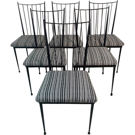 Set of 6 vintage chairs by Colette Gueden, 1950