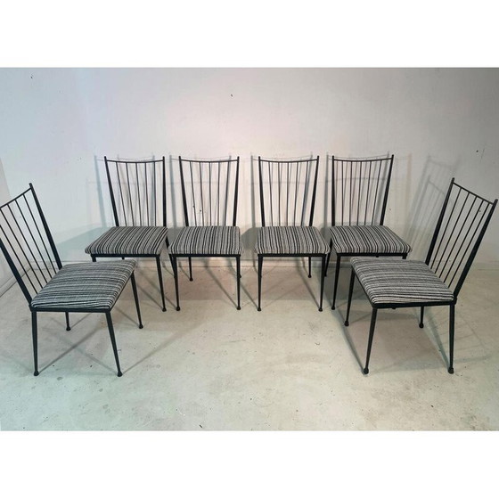 Image 1 of Set of 6 vintage chairs by Colette Gueden, 1950