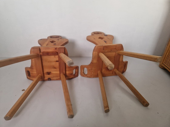 Image 1 of Vintage Spanish Pine Wooden Birthing Stools
