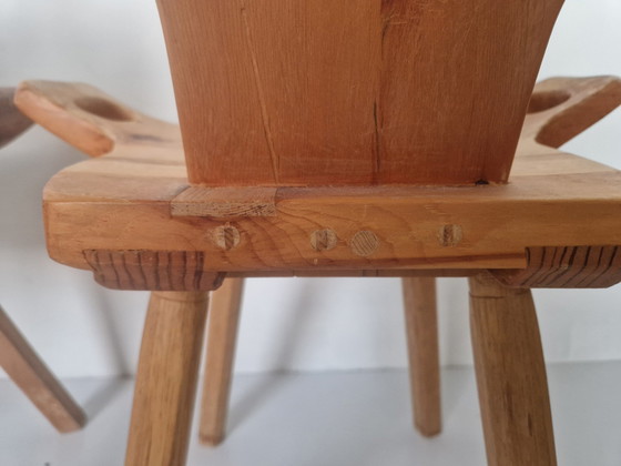 Image 1 of Vintage Spanish Pine Wooden Birthing Stools