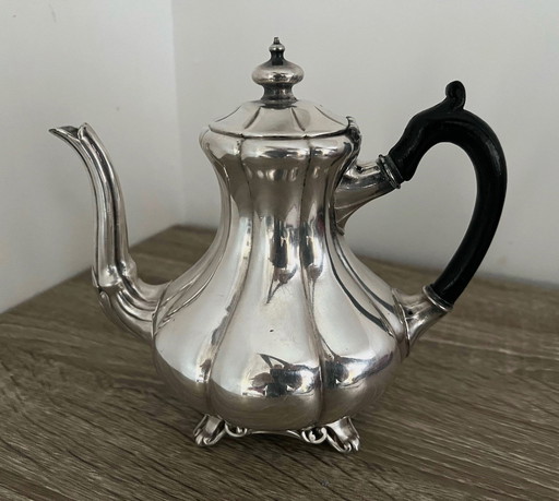 James Dixon & Sons Sheffield 19th C. Silver-plated Teapot and Coffeepot jug, hallmarked