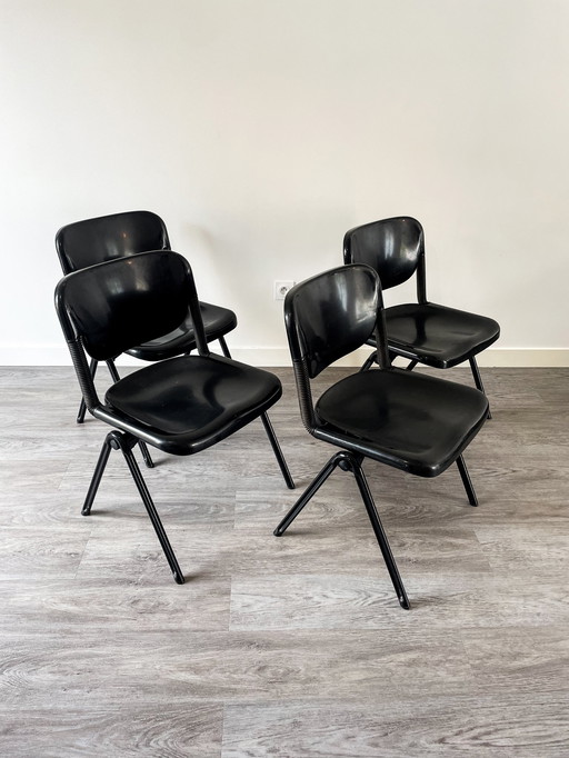 4x Vertebra Chairs 1976 By Ambasz And Piretti For Castelli