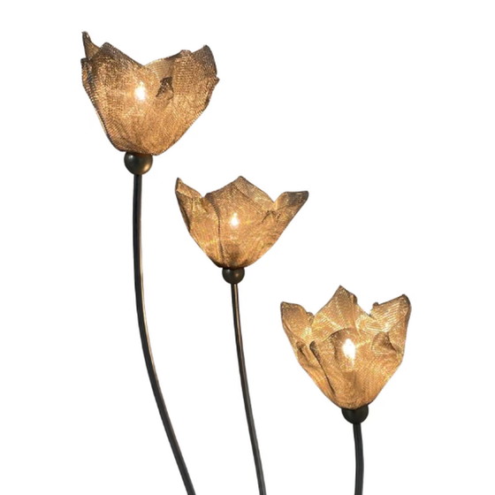 Image 1 of Harco Loor - Dutch Design - Postmodern table lamp - Shaped like flowers - Made from stainless steel