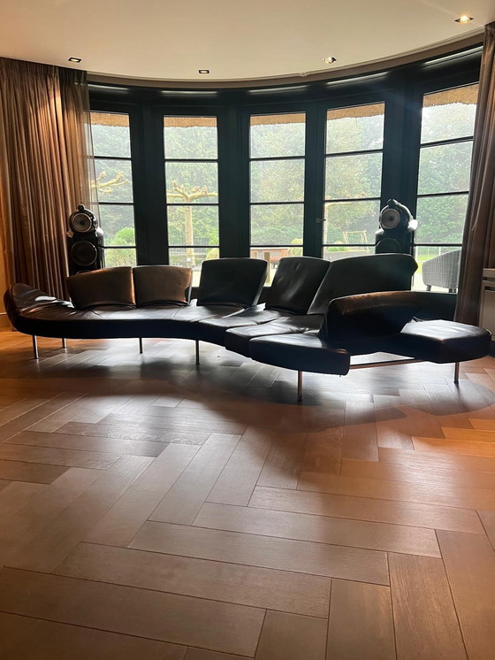 Image 1 of Divano di design in pelle nera Flap di Edra