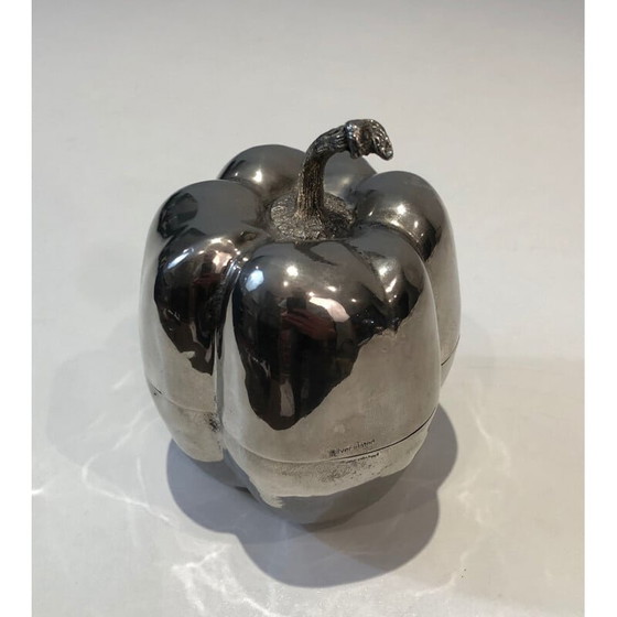 Image 1 of Secchiello per il ghiaccio vintage a forma di mela placcato in argento, Francia 1970